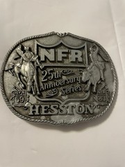 National Finals Rodeo Hesston 25th Anniversary NFR Adult Buckle VTG 1983