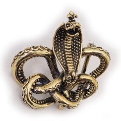 Cobra King Crawling Snake Bronze Belt Buckle