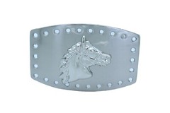 Cool Men Women Western Fashion Belt Buckle Silver Metal Rodeo Horse Classic Look