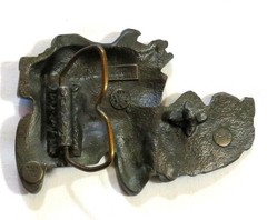 Vintage Belt Buckle 1970&rsquo;s Western Wear History Theme 1979 Bergamont Brass Works