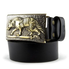 Belt buckle « Werewolf », Military brass belt buckle; Wolf buckle,