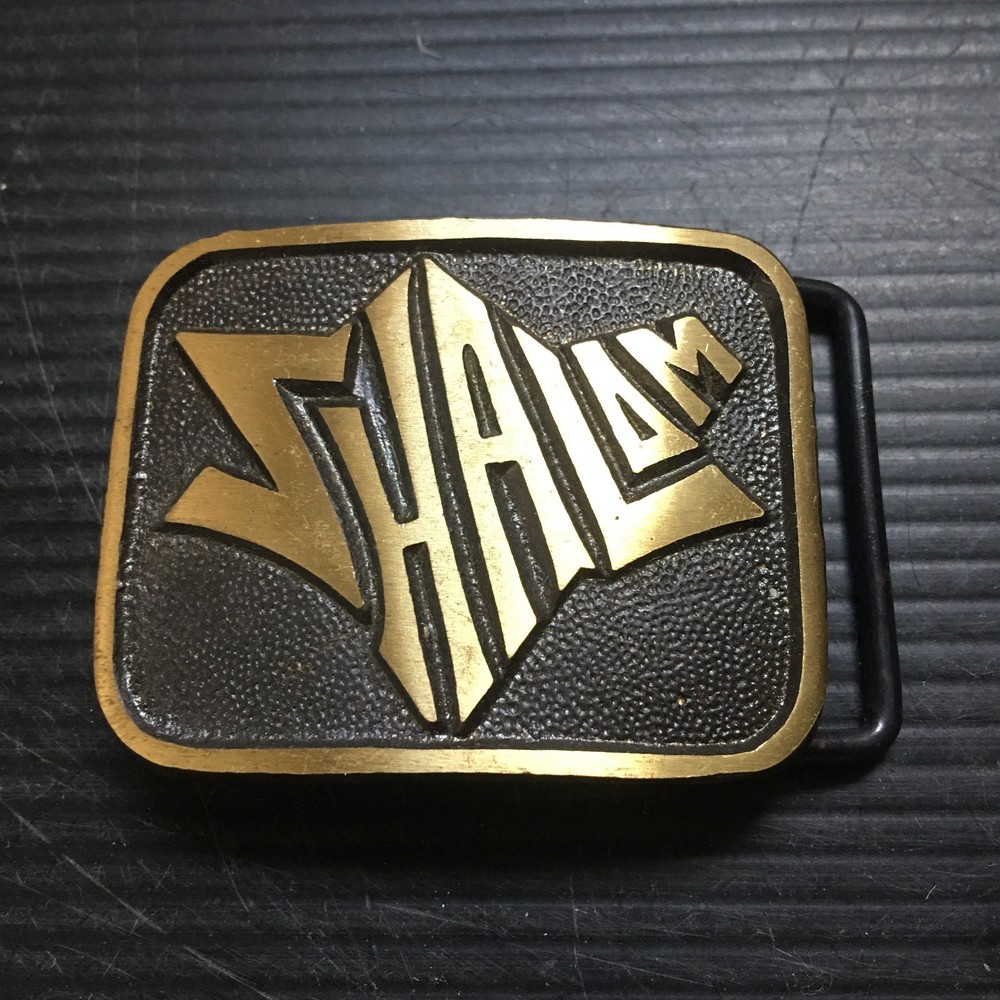 Vintage Buckler Ltd. Handmade In Israel Solid Brass 117 Shalom Belt Buckle 2.5&Prime;L