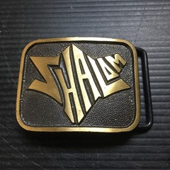 Vintage Buckler Ltd. Handmade In Israel Solid Brass 117 Shalom Belt Buckle 2.5&Prime;L