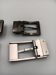 Lot of 4 Mens Assorted Designer Brands Chrome Metal Silver Belt Buckles