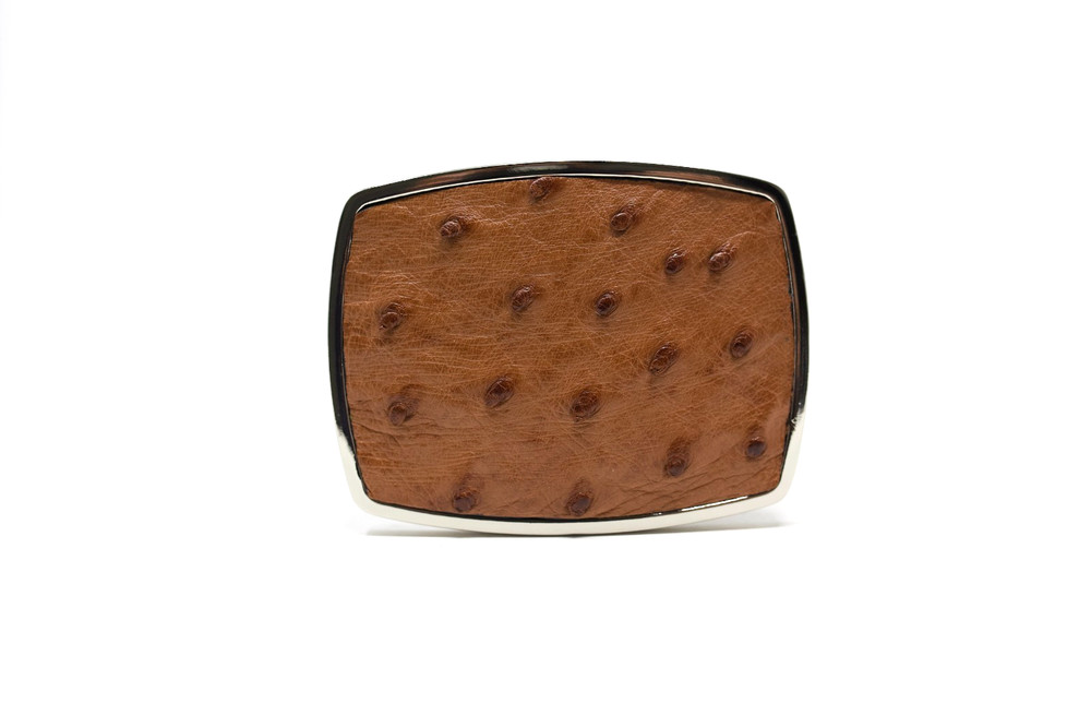 Ostrich Belt Buckle, Exotic Belt Buckle, ( 1.5 ») Removable Western Buckle