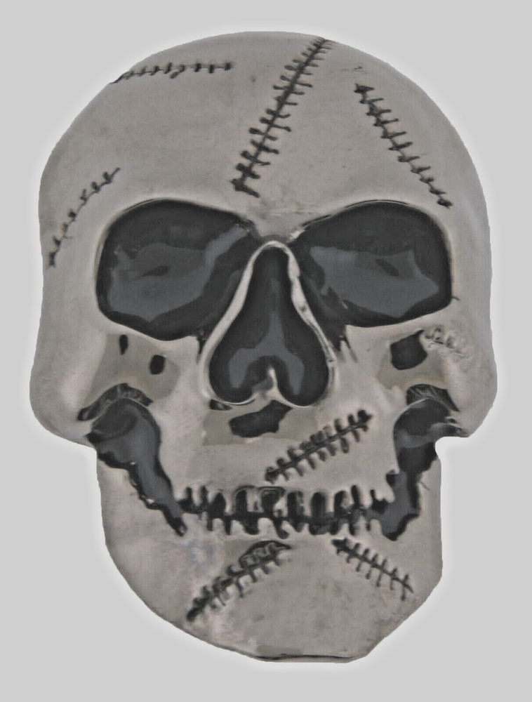 Skull Belt Buckles Costume Skeleton Halloween Party Tribal Gunmetal Gray Vintage