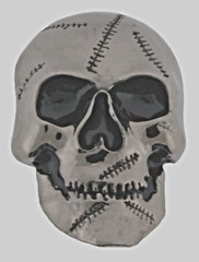 Skull Belt Buckles Costume Skeleton Halloween Party Tribal Gunmetal Gray Vintage