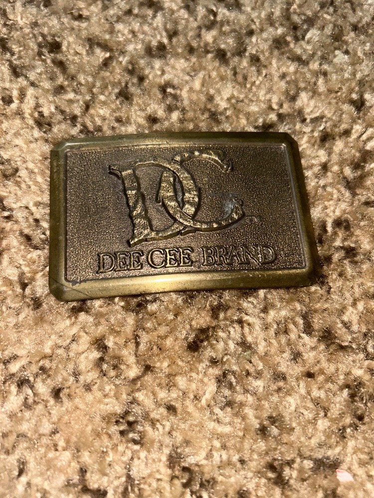 Vintage DC Shoes Skate Company bronze Toned Metal Belt Buckle Dee Cee