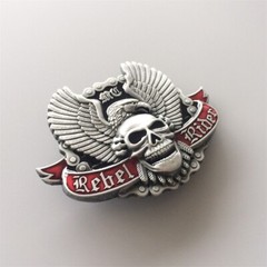 Vintage Style Western Rider Enamel Wings Skull Belt Buckle also Stock in the US