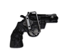 New Men Silver Metal Western Old School Fashion Belt Buckle Revolver Gun Skull