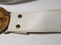 1975 VINTAGE DEKALB CORN DEALER BELT BUCKLE & ORIGINAL BELT CORN FEED SEED FARM