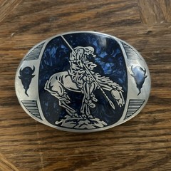 Vintage Award Design Metals Belt Buckle Native American “End Of The Trail”