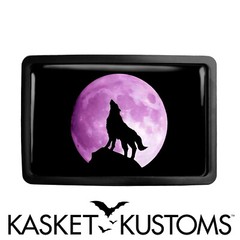 Howling Wolf Belt Buckle – Purple Moon Animal Spirit Rectangle Belt Buckle – 23