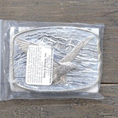 NEW Vtg Silver and Gold Tone Bald Eagle Belt Buckle U.S.A. Collectable Rare Old
