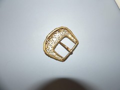 Belt Buckle, Ladies Vintage Filigreed 3&Prime; x 2 1/2&Prime; Fits 1 1/2&Prime; Wide Belt. Brass.