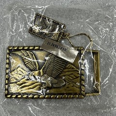 Vintage Flying Eagle Buckle and Key Chain Solid Brass New Still Sealed Packaged
