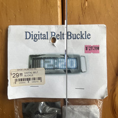 LED Belt buckle Light-Up Programmable Message Metal Battery-Powered – NOS