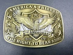 America&rsquo;s Freedom Right To Bear Arms 2nd Amendment Belt Buckle In New Condition