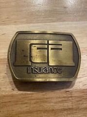 RCA Insurance Vintage Belt Buckle Brass Original 1/4LB+ Man Cave Fashion Decor