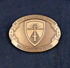🌟US Army Operational Test Command OTC ATEC Insignia Crest, Brass Belt Buckle