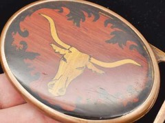 Von West Tech Ether Guild Blank Longhorn Bull Steer 1970s Vintage Belt Buckle