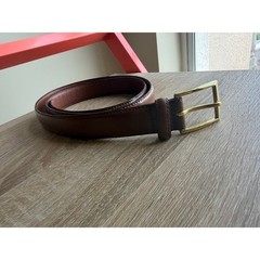 Jos. A. Bank Mens Cognac Brown Fine Italian Leather Dress Belt Gold Buckle 42