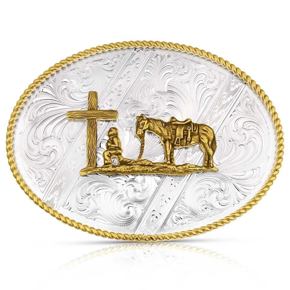 Montana Silversmiths Christian Cowboy Bright Cut Striking Buckle