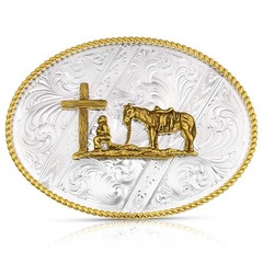 Montana Silversmiths Christian Cowboy Bright Cut Striking Buckle