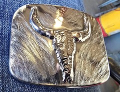 Handmade TIG Weld Bull Skull Belt Buckle Stainless Steel Rust Buckles Western