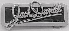 BELT BUCKLES Jack Daniel Signature Tennessee Whiskey Silver Black Rectangle NWOT
