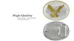 Western American Eagle Engraved Belt Buckle Fits 1-1/2&Prime; (38mm) Belt
