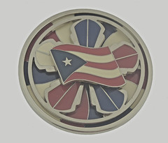 Puertorriqueñas Puertorriqueños Puerto Rico USA Flag Belt Buckle Vintage Spinner