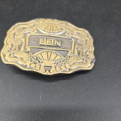 OCEN INC Belt Buckle Brass Tone 3&Prime; x 2&Prime; Engraved Western Floral