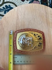 Western Buckle Gold Silver Red Horse Head Buckle Cowboy 2 » Hebillas Vaqueras