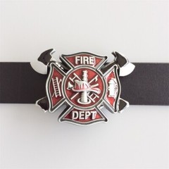Vintage Style Fire Fighter Cross Enamel Belt Buckle also Stock in US