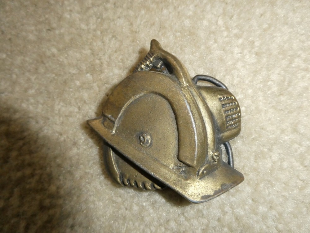 Vintage Brass Hand Held Saw Belt Buckle 2 3/4&Prime; Wide