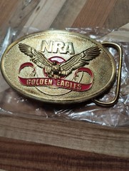 NRA Golden Eagles Belt Buckle With Original Box