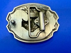Southwestern Style Fishing Grizzly Bear Colorful Painted Belt Buckle