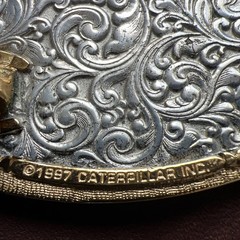 Caterpillar CAT Equipment Gold Silver Plate Belt Buckle NASCAR 96 David Green
