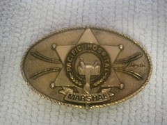 Vintage Pacifica Hospital Marshal Badge Belt Buckle 3 1/2&Prime; x 2 1/4&Prime;