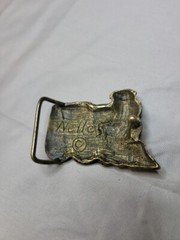 VINTAGE Solid Brass Train Belt Buckle Locomotive Engine Steam Changeable