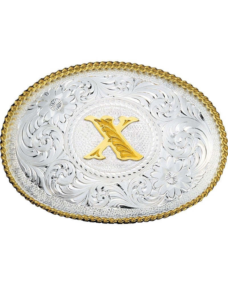 Montana Silversmiths Engraved Initial X Western Belt Buckle – 700X