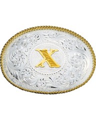 Montana Silversmiths Engraved Initial X Western Belt Buckle – 700X