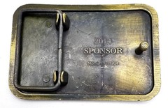 « Freedom Is Not Free » Brass Belt Buckle Eagle Stars 2014 Sponsor USA New