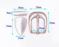 25mm Western Single Prong End Bar Leathercraft Belt Buckle Loop Tip 3 Pcs Set