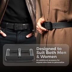 VP Leather Replacement Belt Buckle for Men and Women, Removable 1-1/2&Prime;, Black