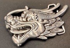 Chinese Dragon Head Strength, Wisdom, Protection Buckle Rage Belt Buckle