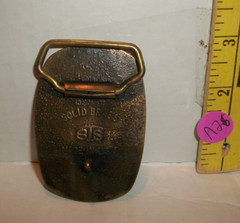 VINTAGE ADVERTISING ENERGY OIL, INC BRASS BELT BUCKLE A26 MADE IN USA