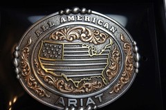 Ariat Western Belt Buckle All American Oval Logo Silver A37051
