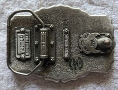 VTG 1983 The Great American Buckle Co ENAMEL EAGLE QD1243 Belt Buckle 3 3/4&Prime; USA